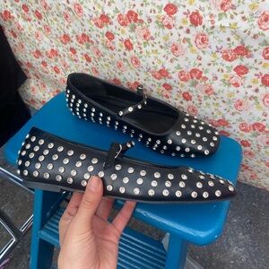JustFab Black Studded Mary Jane’s